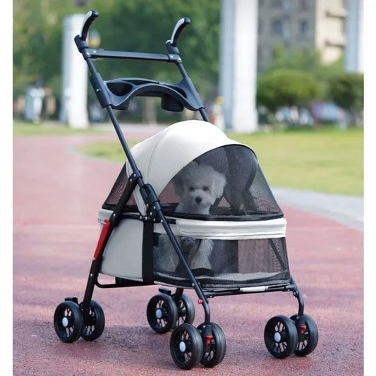 Poussette pour Petit Chien Pliable & Légère - Panier de Transport