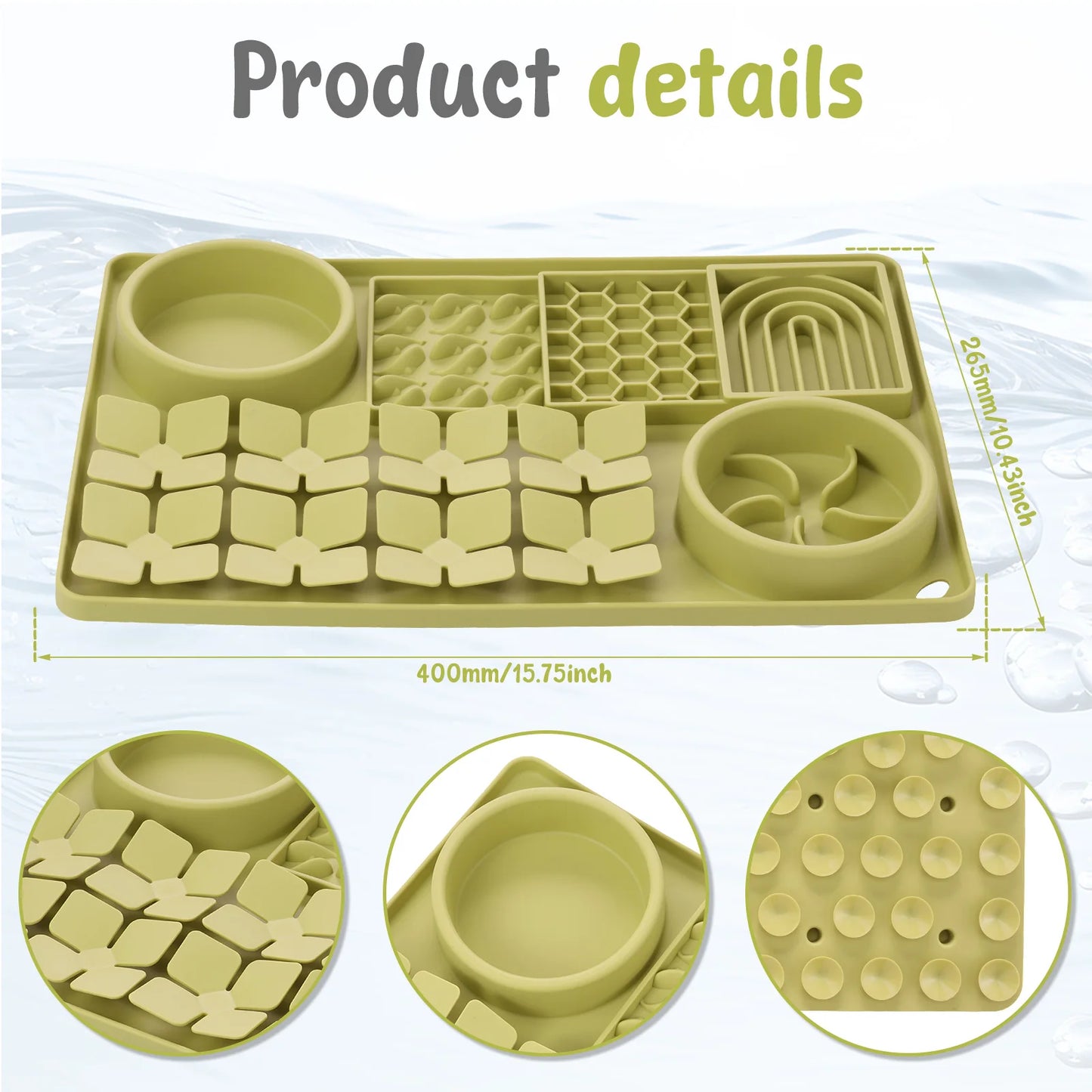 Alfombrilla de silicona anti-tragos para lamer perros - Juguete rompecabezas con ventosa - Accesorios para mascotas