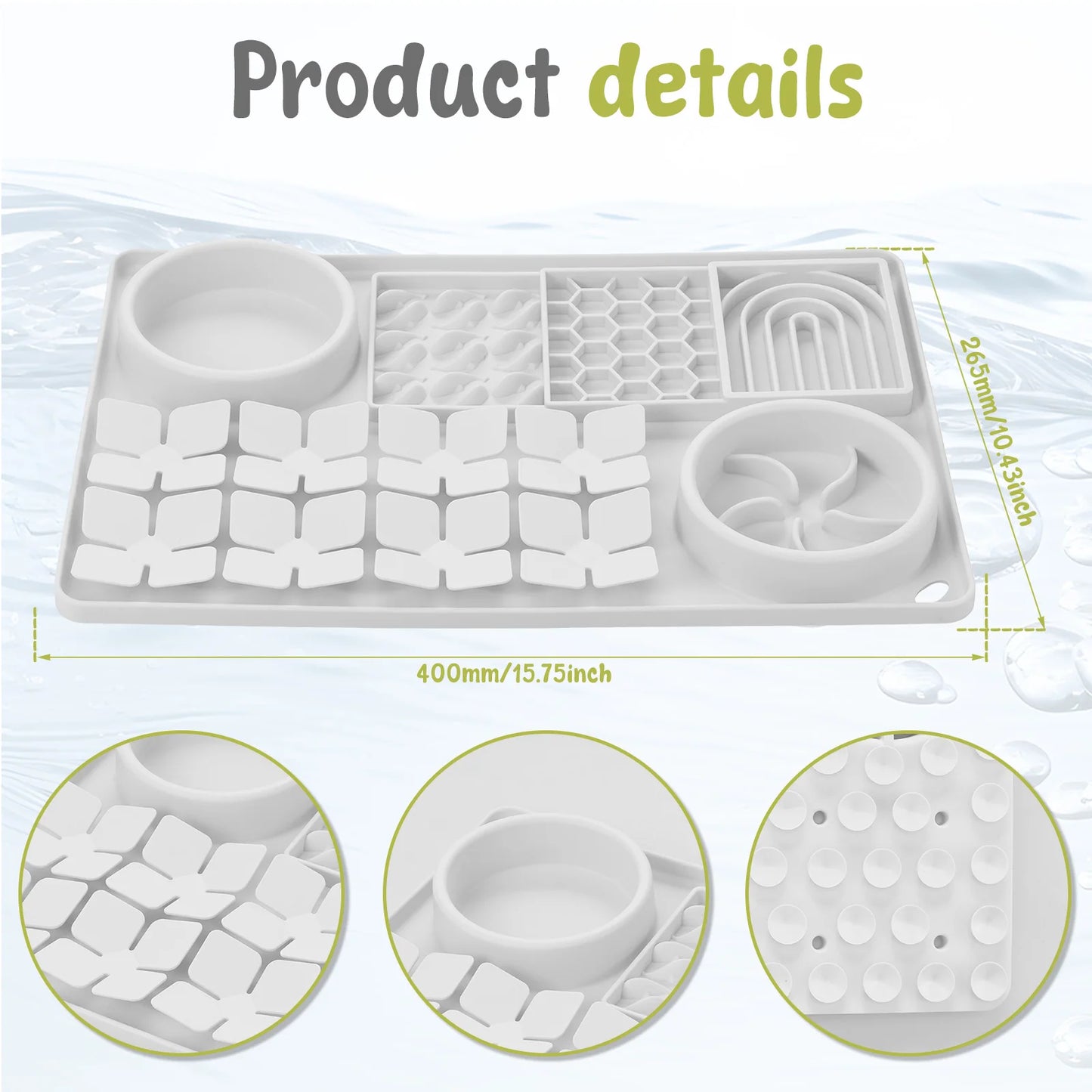 Alfombrilla de silicona anti-tragos para lamer perros - Juguete rompecabezas con ventosa - Accesorios para mascotas