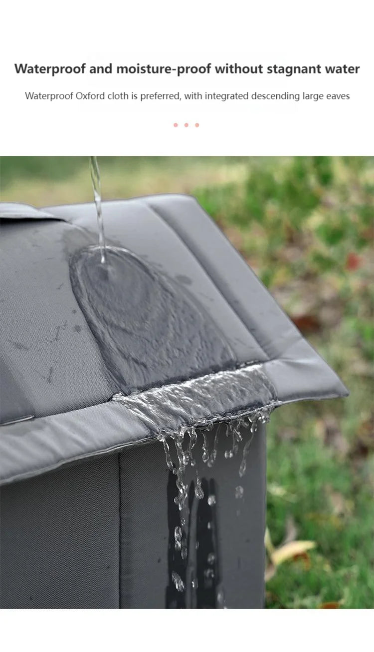 Niche Chat Chien Extérieur Imperméable Hiver - Abri Pliable Lavable