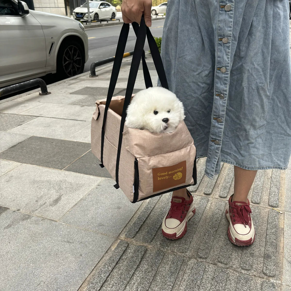 Siège Auto Rehausseur pour Chien et Chat - Panier de Transport Portable