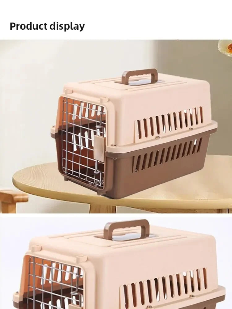 Cage Transport Chat Chien Portable Toit Articulé - Voyage Avion Voiture | AccessoiresAnimals