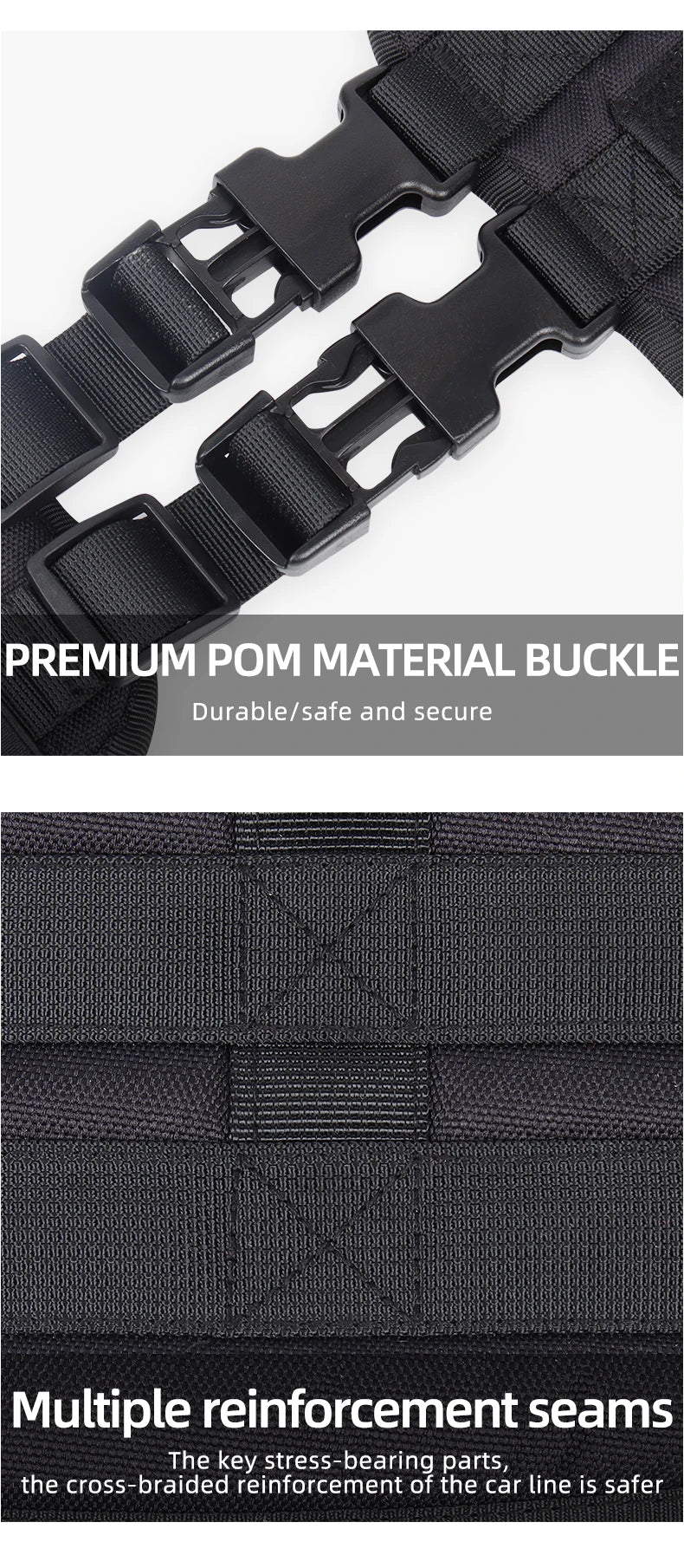 Harnais Tactique Chien Anti-Traction Oxford Léger - Gilet Réfléchissant Grand Chien