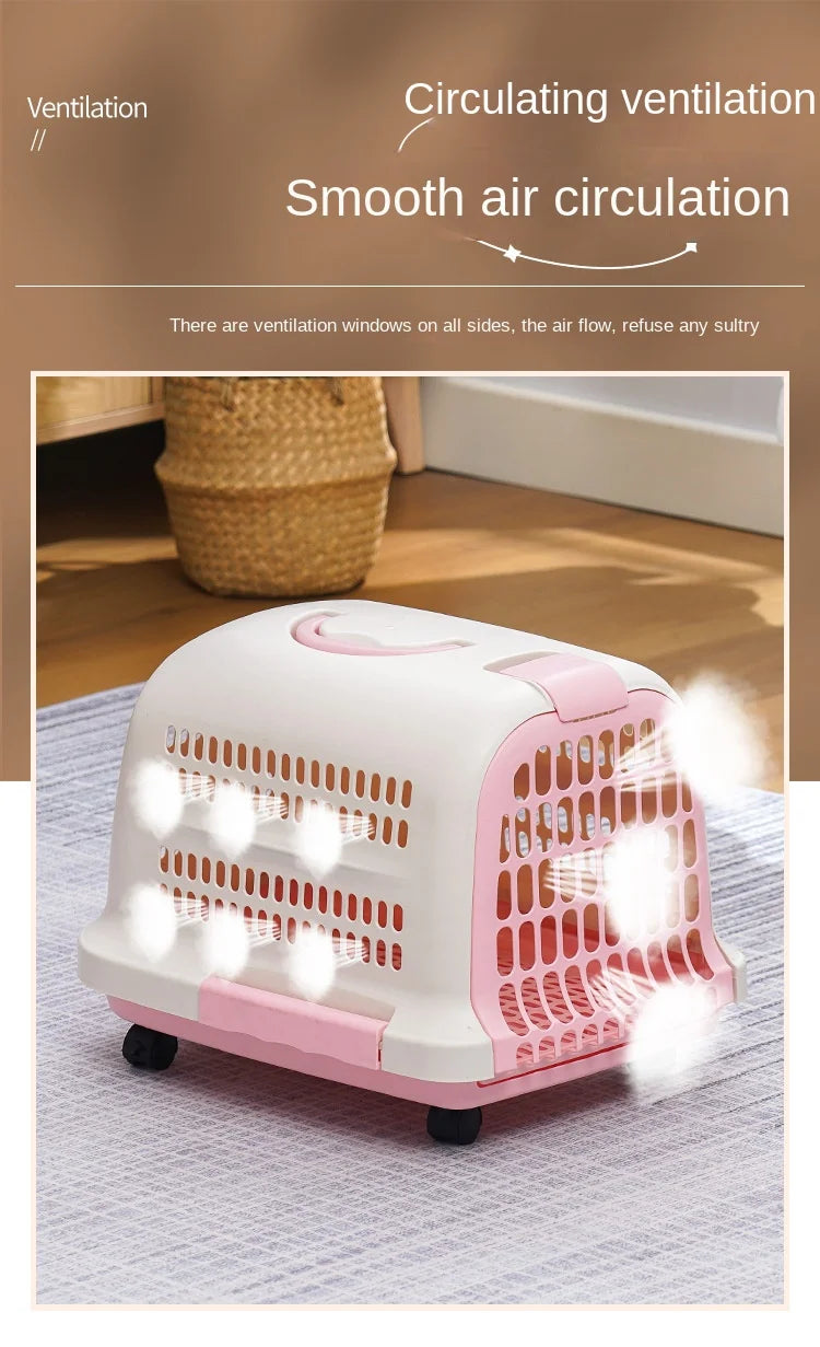 Cage Transport Plastique Chat Chien Portable Aviation - Boîte Voyage Voiture