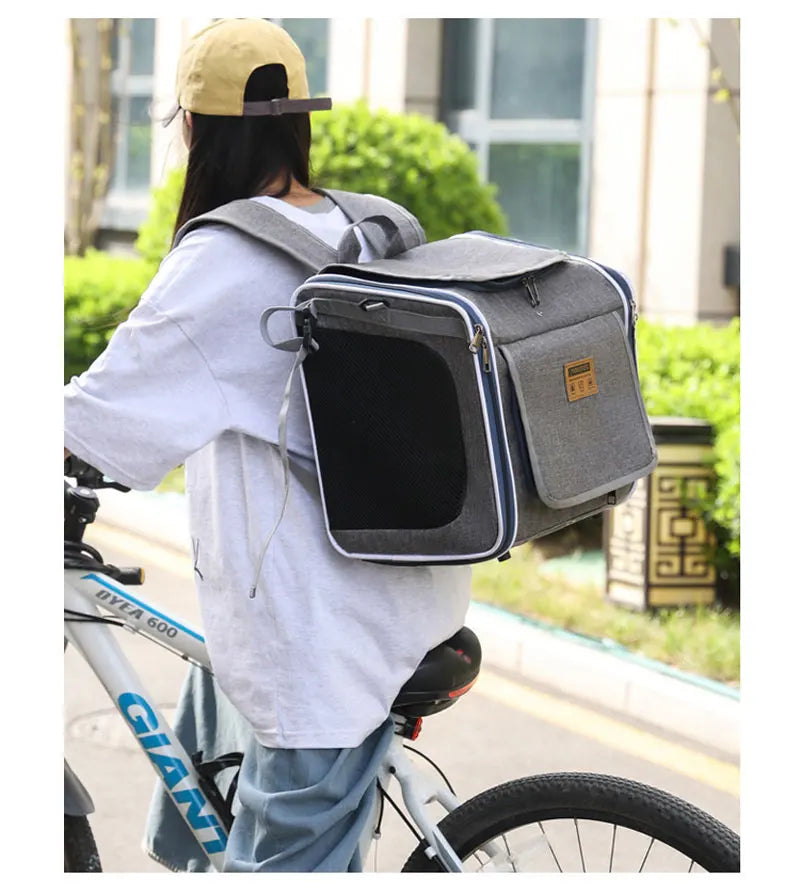 Sac Vélo Chat Chien Portable - Panier Transport Moto Extérieur