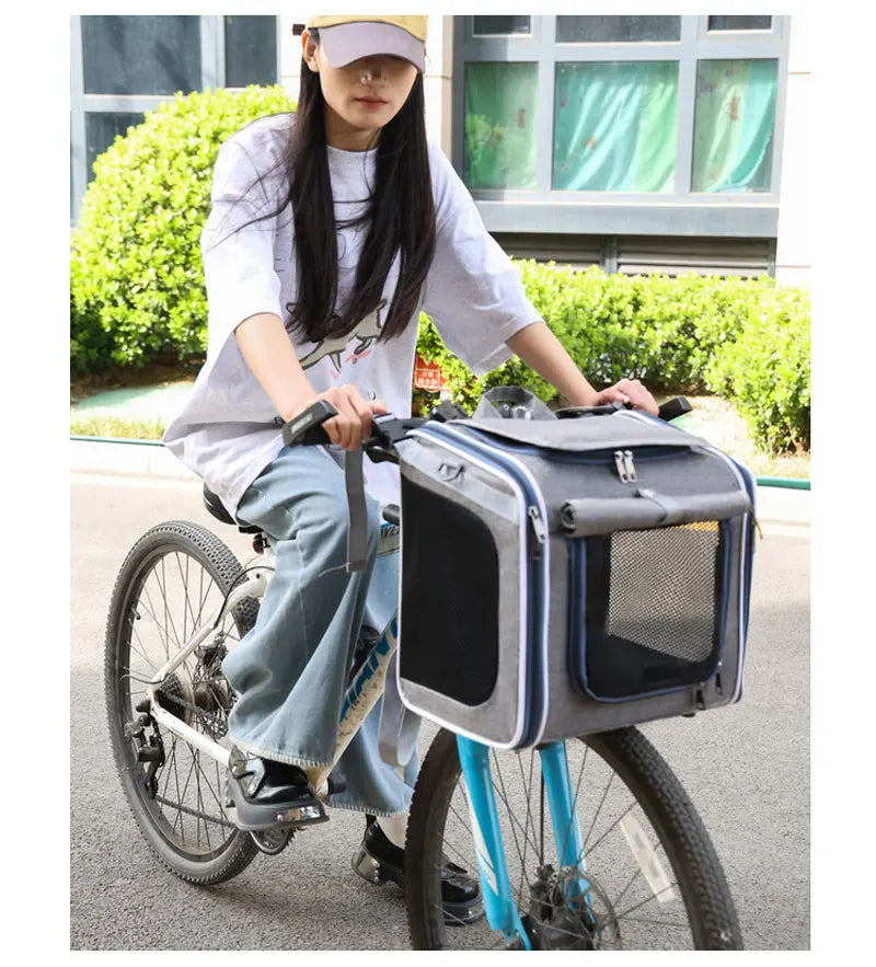 Sac Vélo Chat Chien Portable - Panier Transport Moto Extérieur