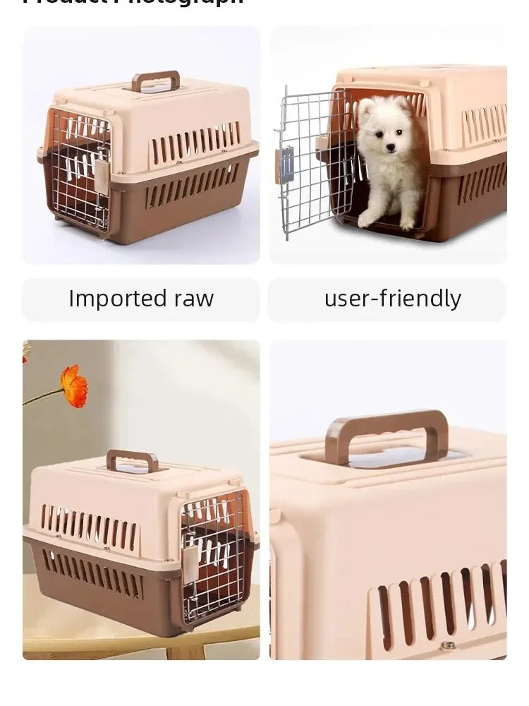 Cage Transport Chat Chien Portable Toit Articulé - Voyage Avion Voiture | AccessoiresAnimals