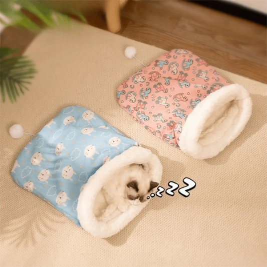 Sac de Couchage Chat Poche Cartoon - Lit Douillet Hiver Chaton Chien | AccessoiresAnimals