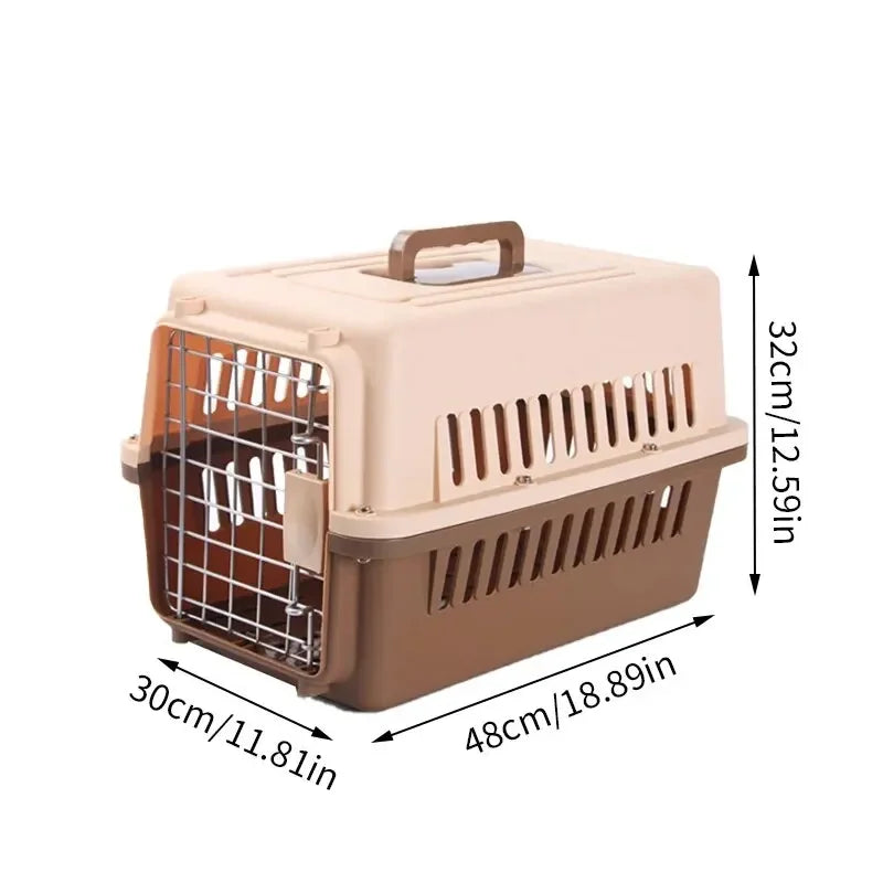 Cage Transport Chat Chien Portable Toit Articulé - Voyage Avion Voiture | AccessoiresAnimals