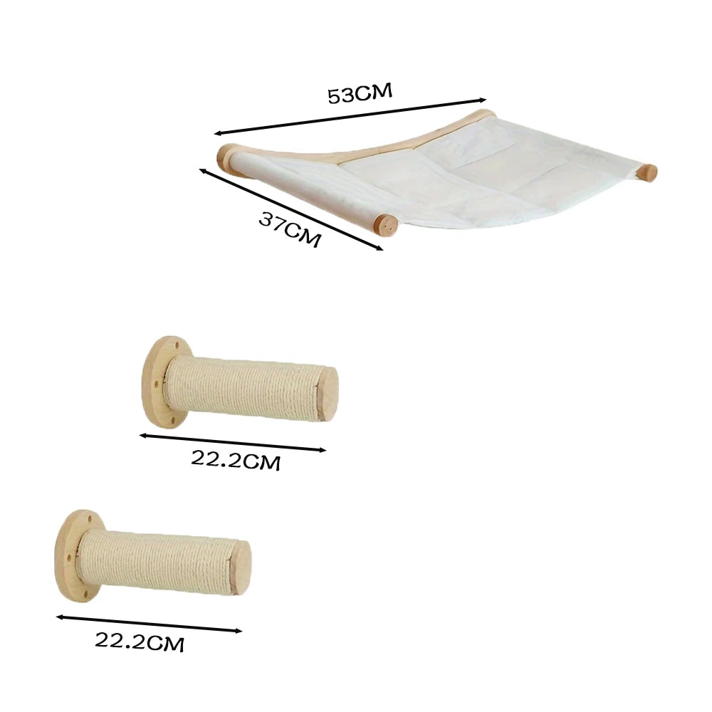 Arbre à Chat Mural avec Griffoir Sisal & Hamac