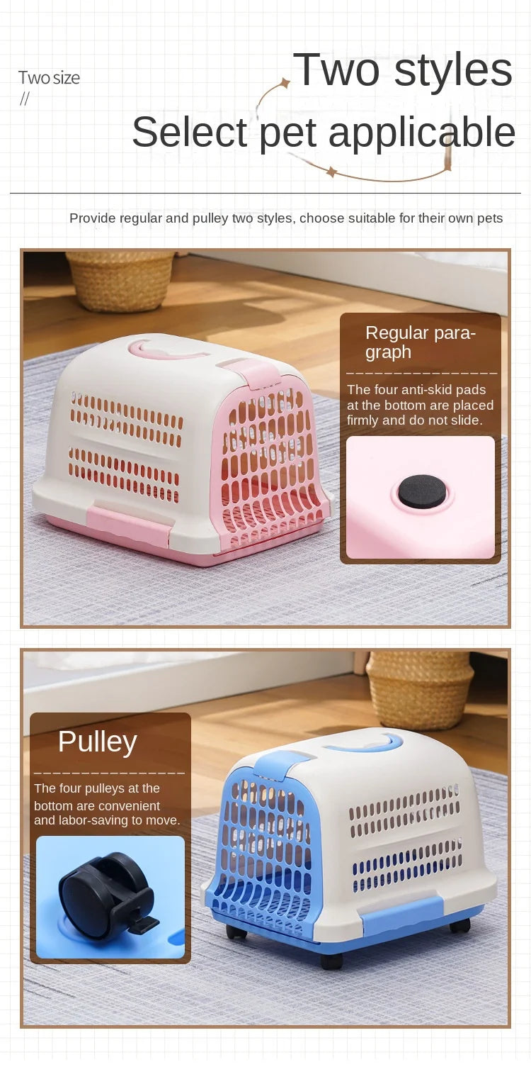 Cage Transport Plastique Chat Chien Portable Aviation - Boîte Voyage Voiture