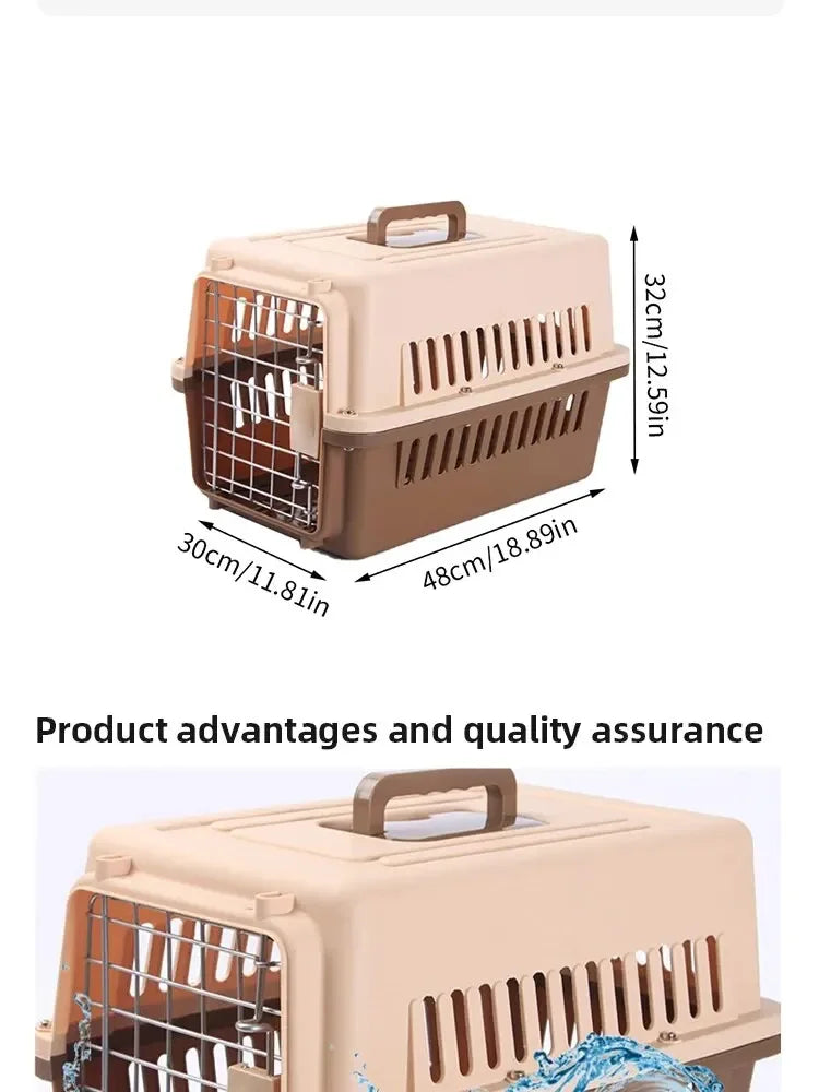 Cage Transport Chat Chien Portable Toit Articulé - Voyage Avion Voiture | AccessoiresAnimals