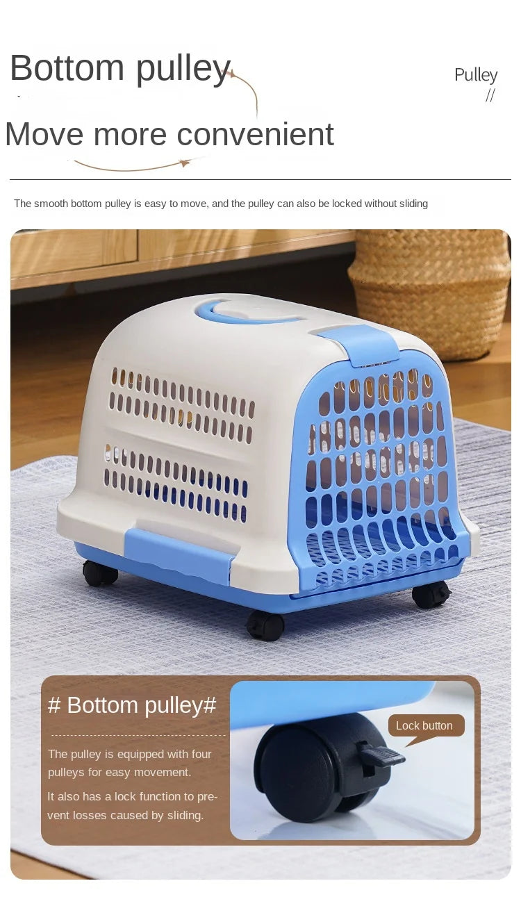 Cage Transport Plastique Chat Chien Portable Aviation - Boîte Voyage Voiture