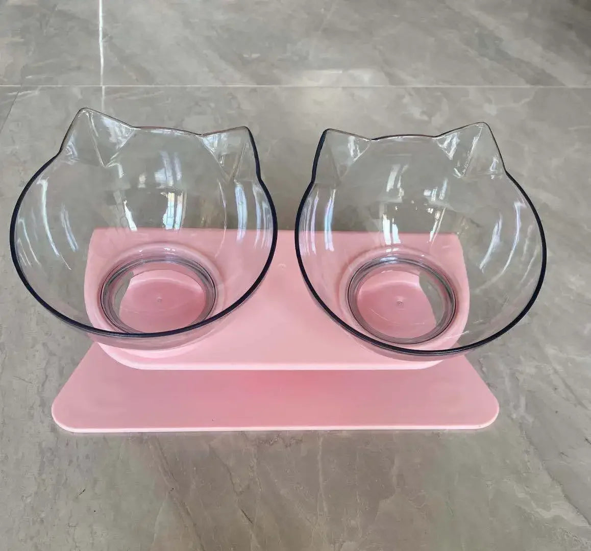 Gamelle Double Chat Chien Surélevée 15° Inclinable - Bol Antidérapant
