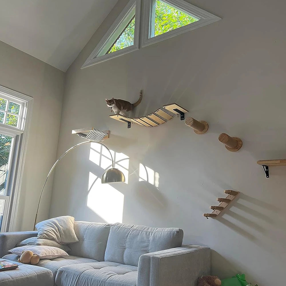 Arbre à Chat Mural avec Griffoir Sisal & Hamac