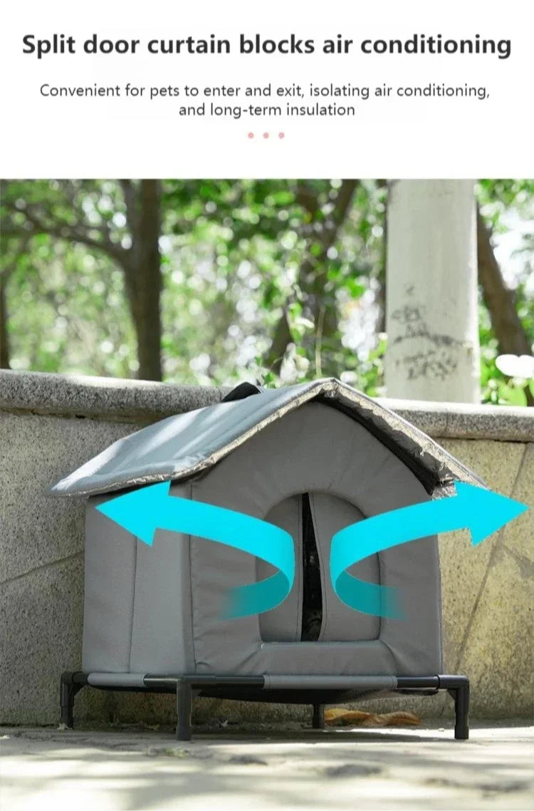 Niche Chat Chien Extérieur Imperméable Hiver - Abri Pliable Lavable