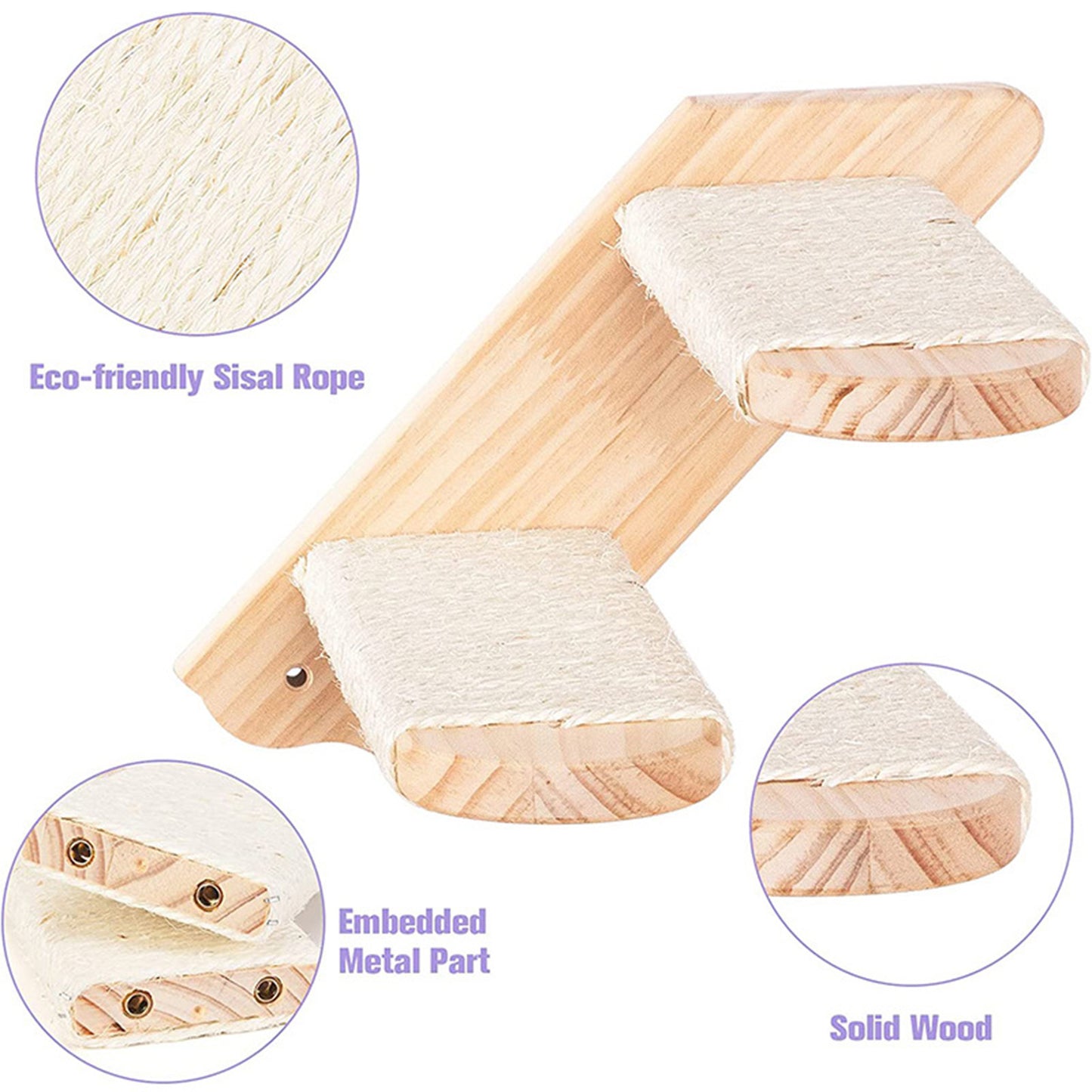 Étagère Murale Chat avec Hamac - Escalier Griffoir Arbre Activité