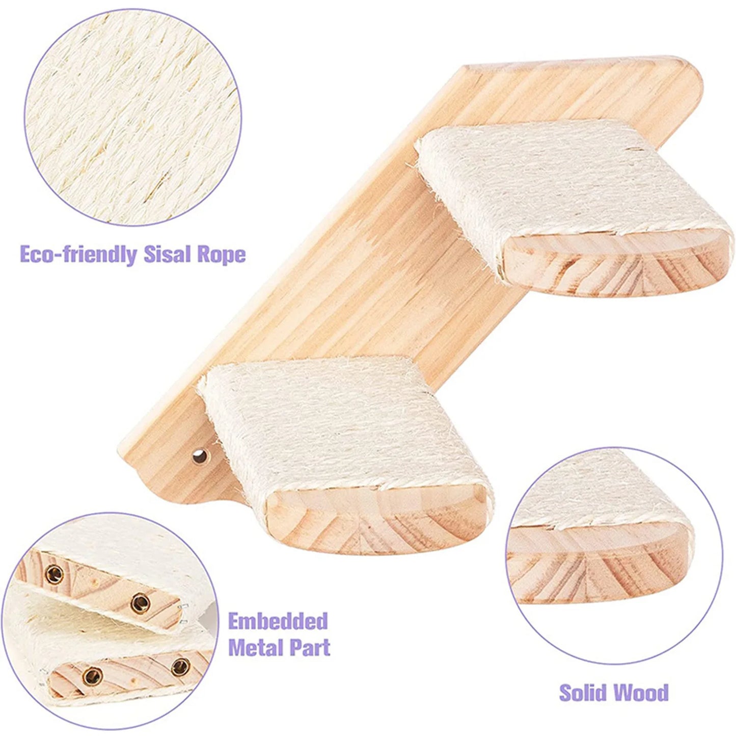 Étagère Murale Chat avec Hamac - Escalier Griffoir Arbre Activité