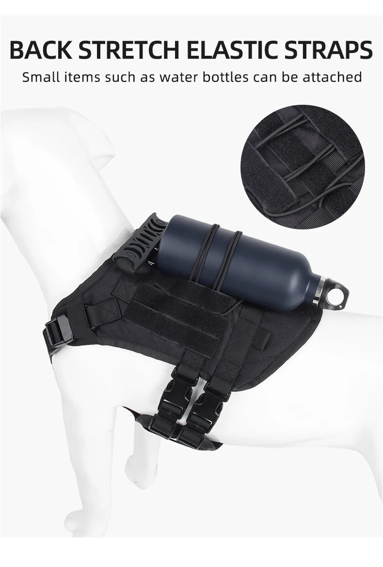 Harnais Tactique Chien Anti-Traction Oxford Léger - Gilet Réfléchissant Grand Chien