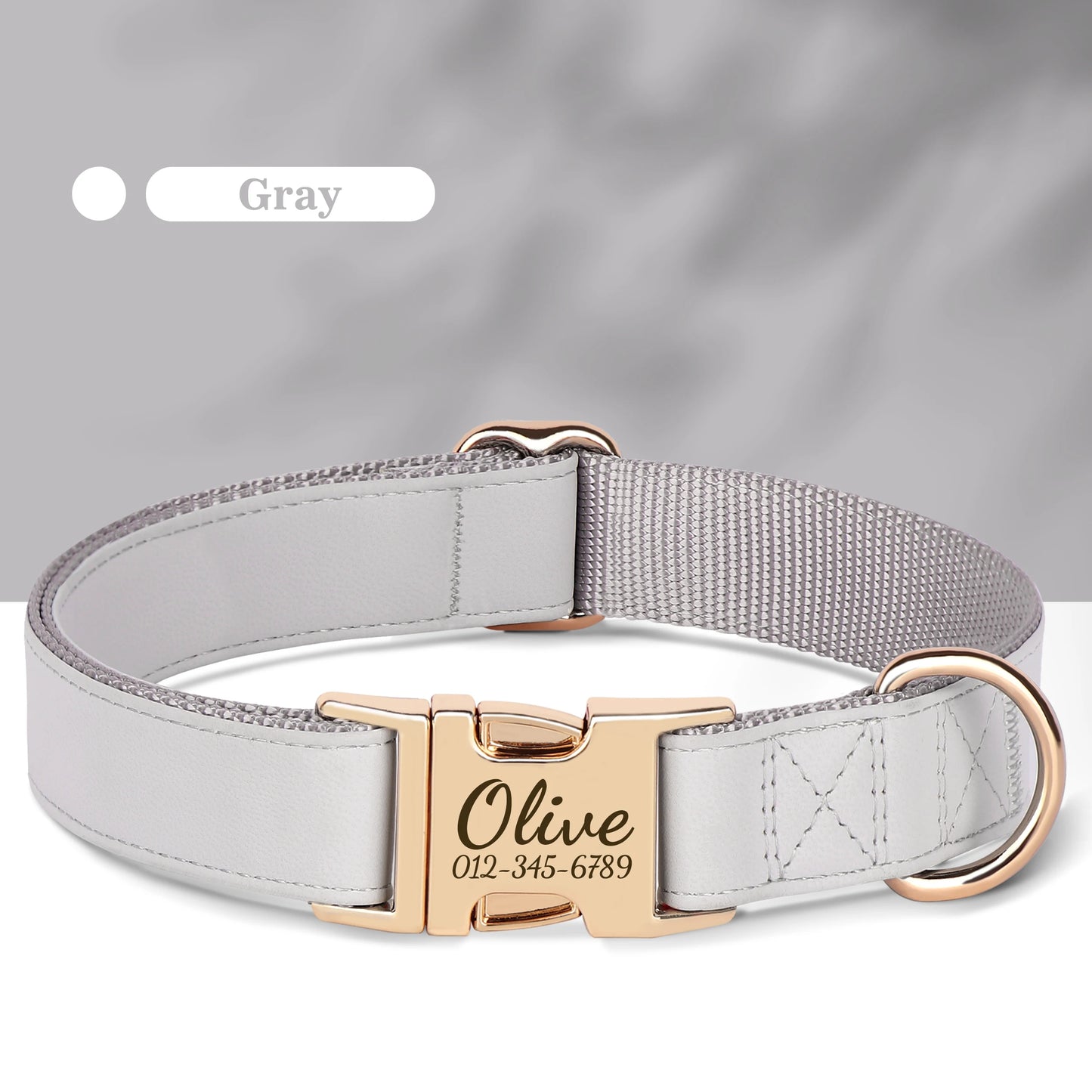 Collier Chien Personnalisé Cuir Gravure Gratuite - Anti-Perte Bulldog Carlin