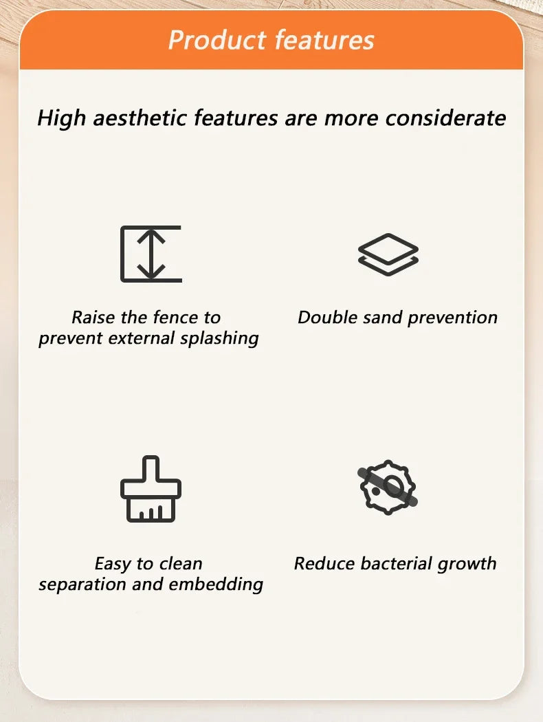 Bac à Litière Chat Semi-Fermé Anti-Éclaboussures avec Pelle.