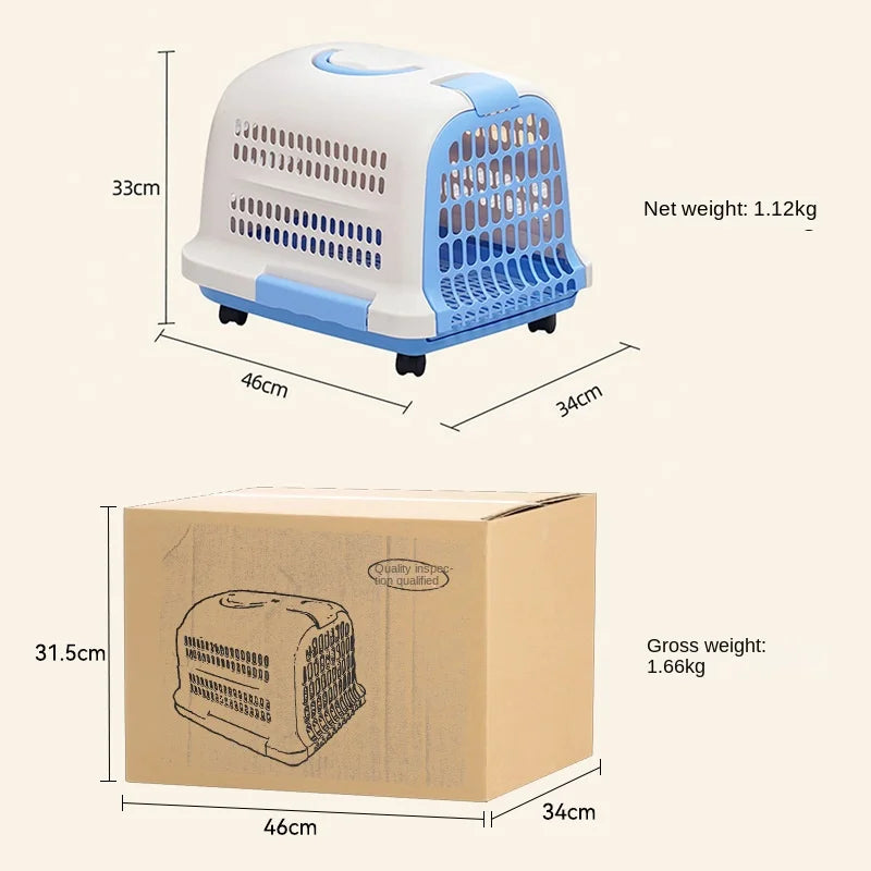 Cage Transport Plastique Chat Chien Portable Aviation - Boîte Voyage Voiture