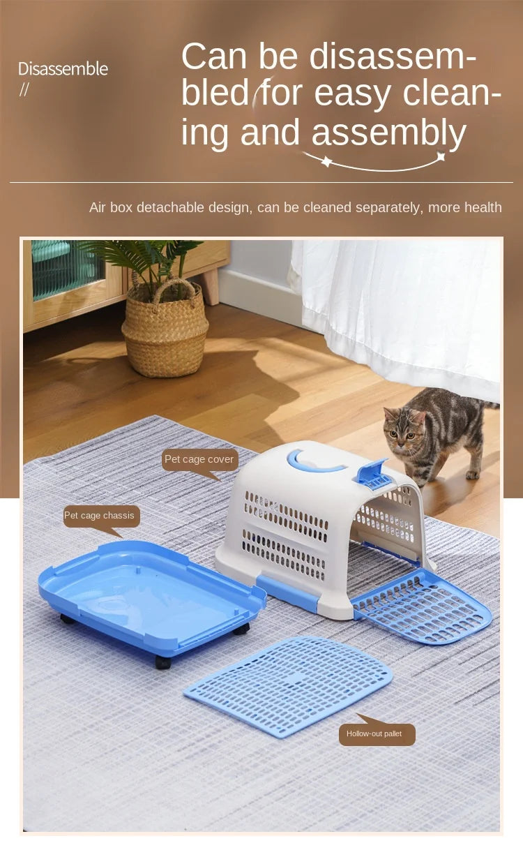 Cage Transport Plastique Chat Chien Portable Aviation - Boîte Voyage Voiture