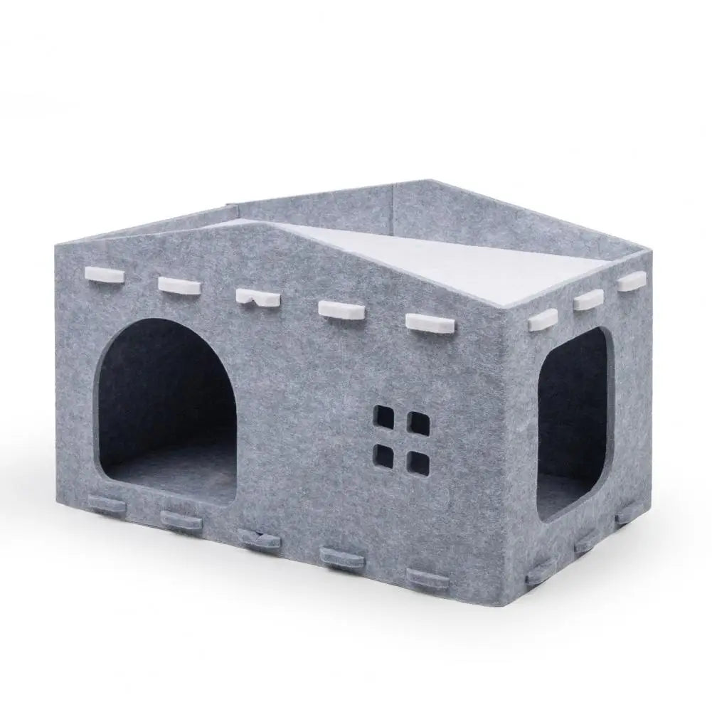 Niche Chat Feutre Grotte Nid - Maison Cachette Cube 2-en-1 Griffoir | AccessoiresAnimals