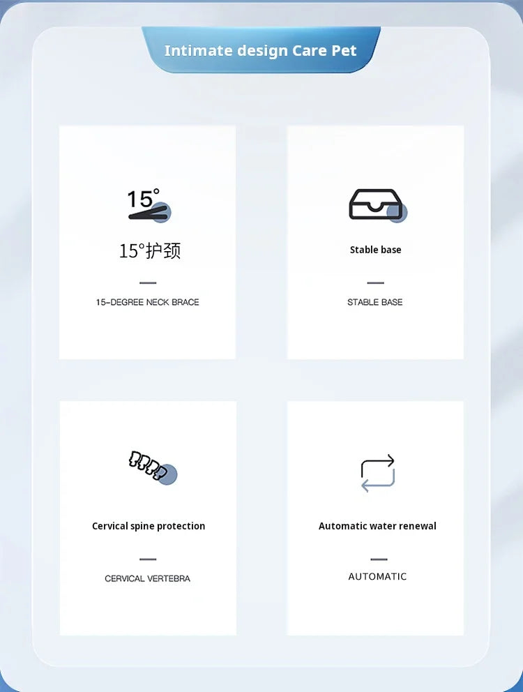 Gamelle Surélevée Chat 3 en 1 avec Distributeur d'Eau - Protection Cervicale