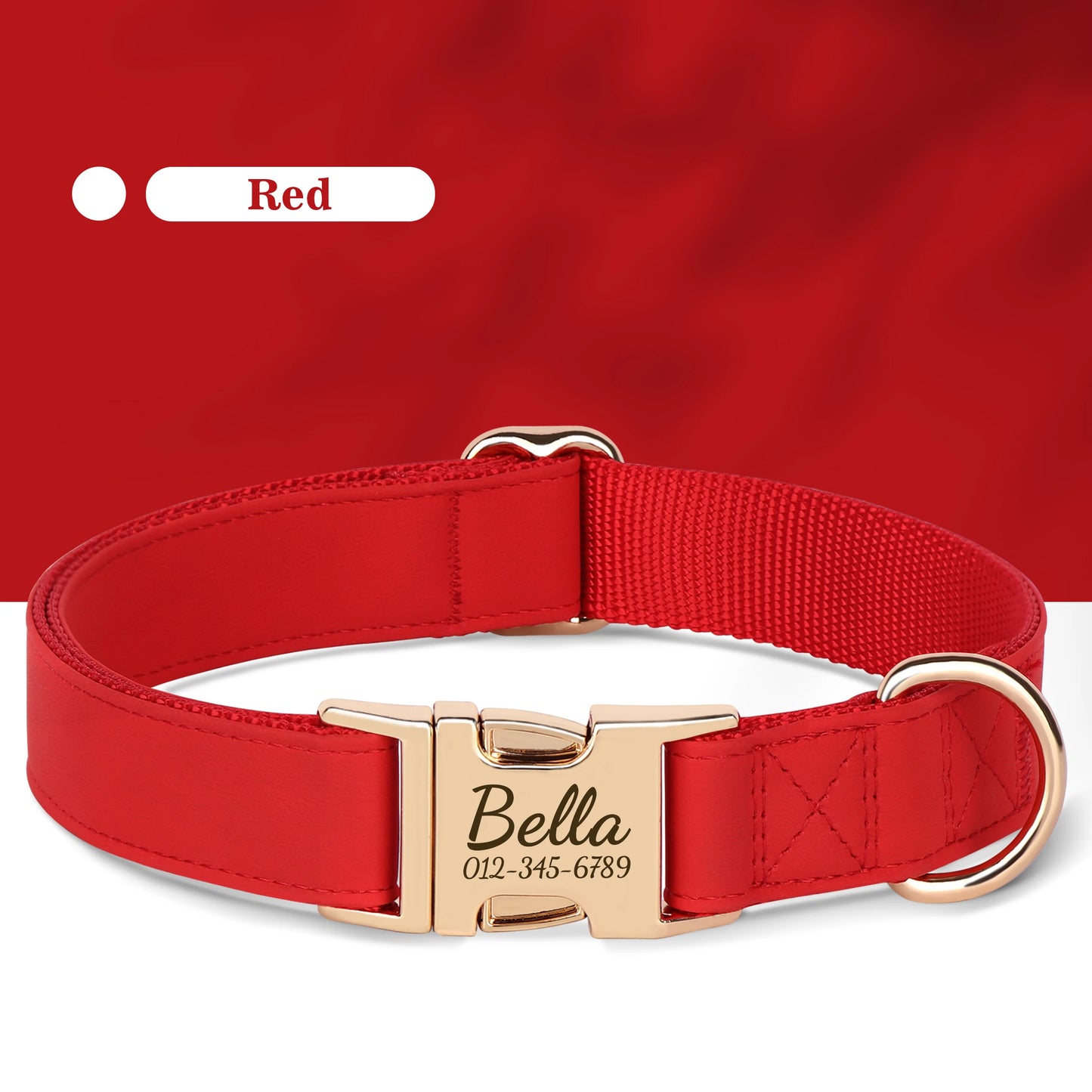 Collier Chien Personnalisé Cuir Gravure Gratuite - Anti-Perte Bulldog Carlin