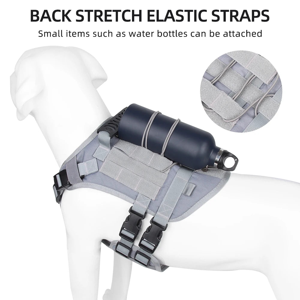 Harnais Tactique Chien Anti-Traction Oxford Léger - Gilet Réfléchissant Grand Chien