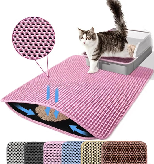Tapis Litière Chat Double Couche Antidérapant Imperméable