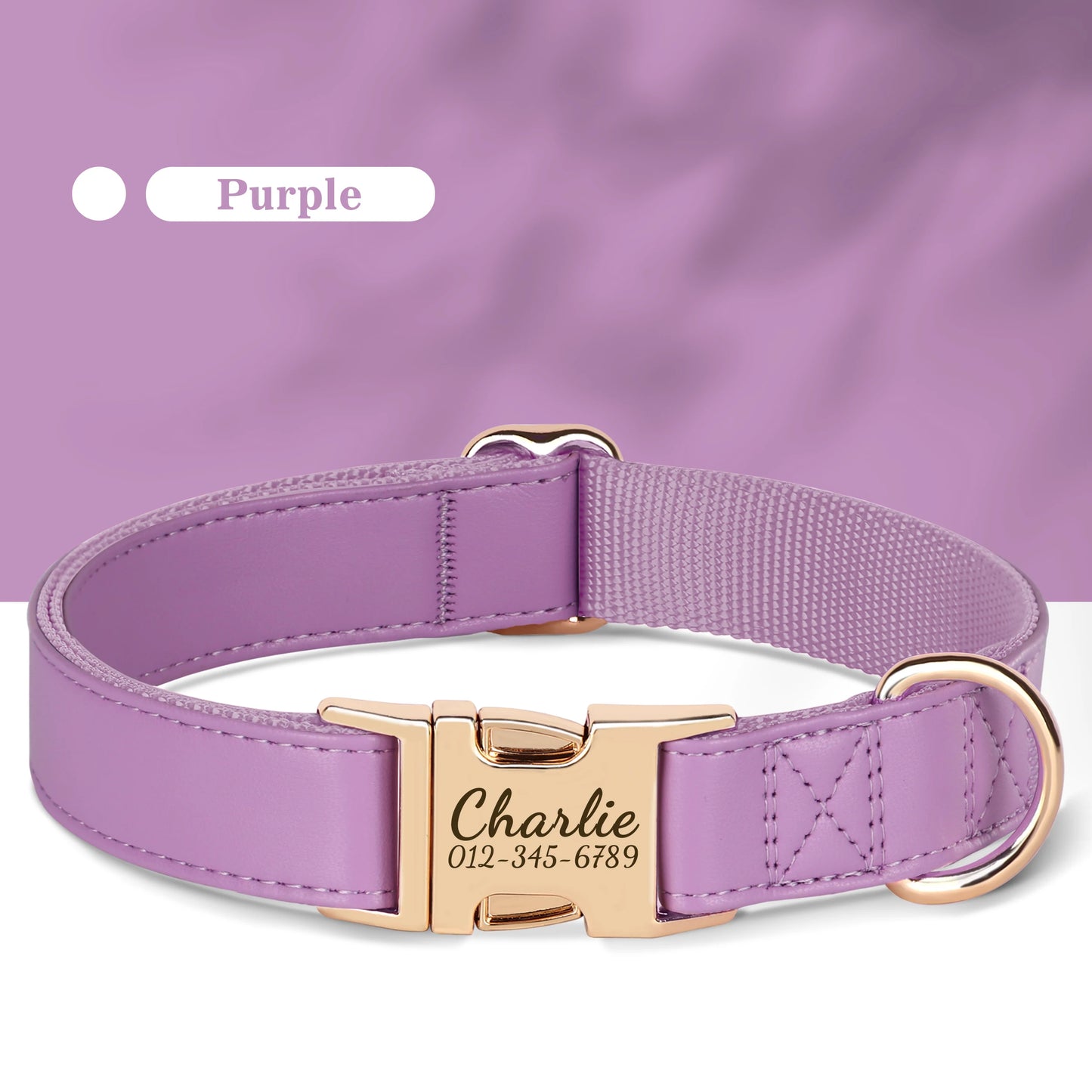 Collier Chien Personnalisé Cuir Gravure Gratuite - Anti-Perte Bulldog Carlin