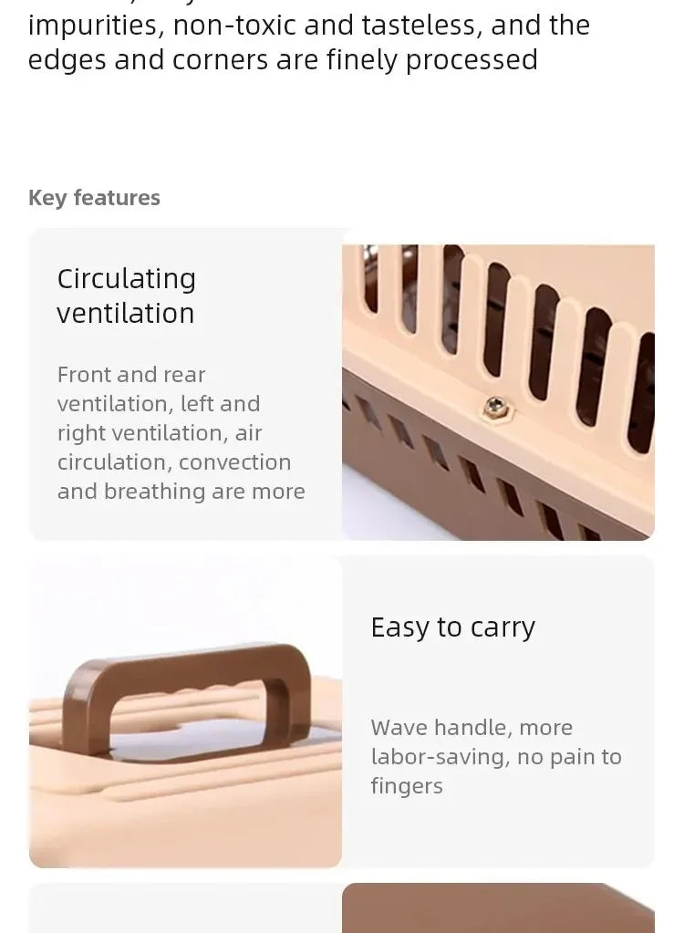 Cage Transport Chat Chien Portable Toit Articulé - Voyage Avion Voiture | AccessoiresAnimals