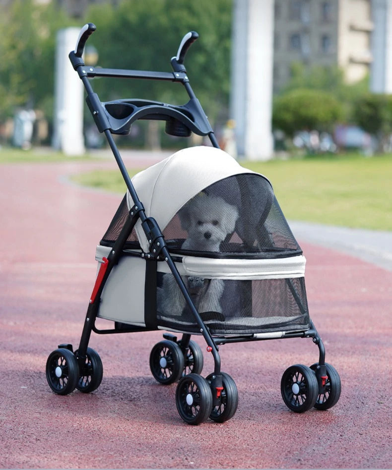 Poussette pour Petit Chien Pliable & Légère - Panier de Transport