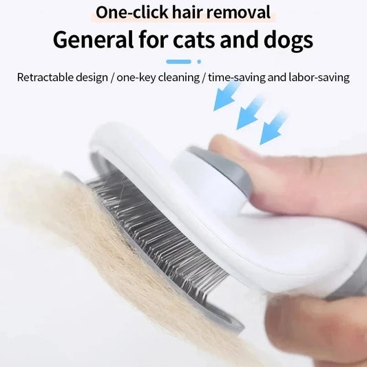 Brosse Chien Chat Autonettoyante - Peigne Démêlant Poils