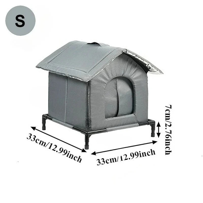 Niche Chat Chien Extérieur Imperméable Hiver - Abri Pliable Lavable