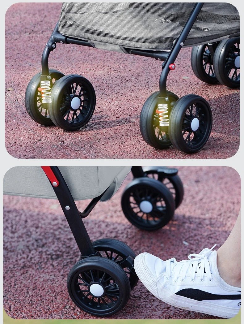 Poussette pour Petit Chien Pliable & Légère - Panier de Transport