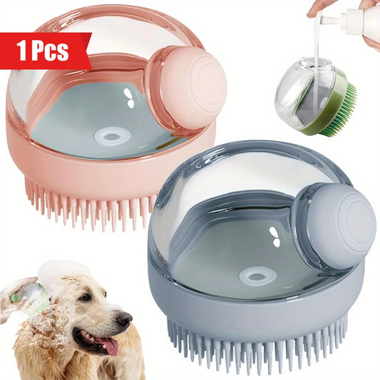 Brosse Bain Chien avec Distributeur Savon Silicone - Massage Toilettage