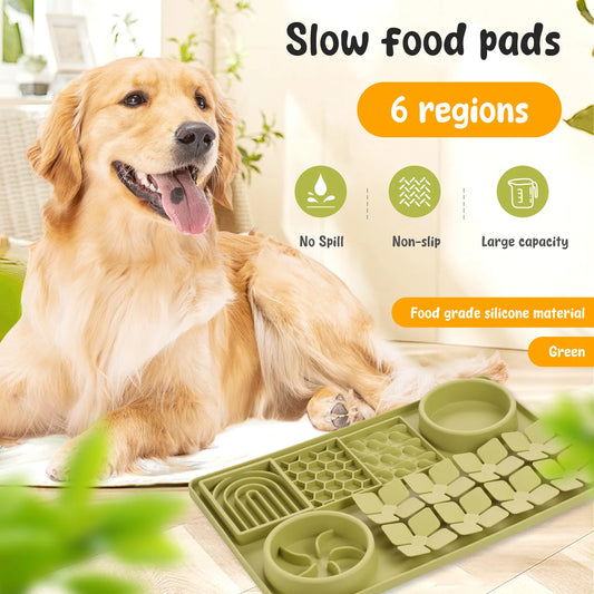 Tapis Léchage Chien Silicone Anti-Glouton - Jouet Puzzle Ventouse