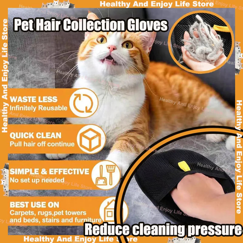Gants de Toilettage pour Chien et Chat - Nettoyage et Ramassage des Poils