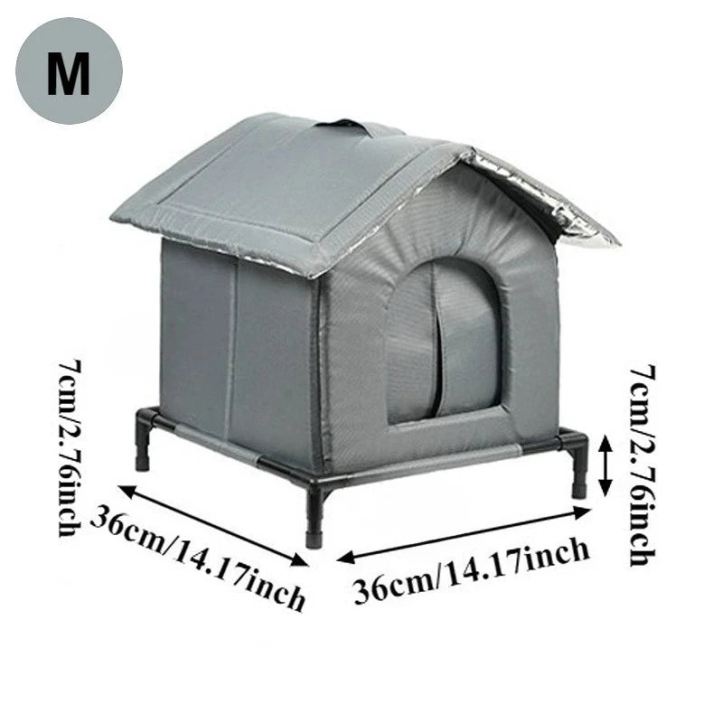 Niche Chat Chien Extérieur Imperméable Hiver - Abri Pliable Lavable