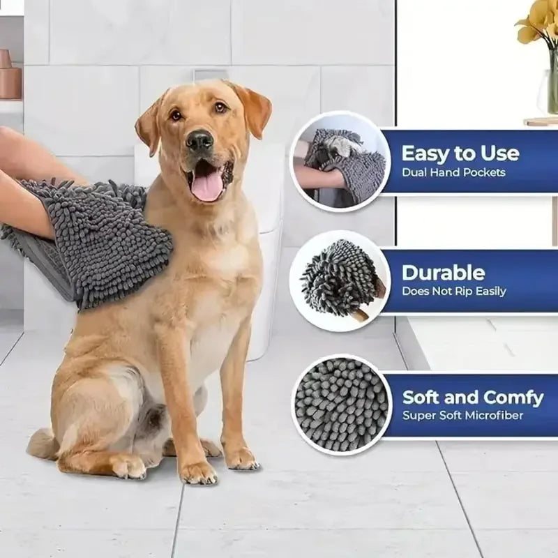 Serviette Absorbante Chat Chien Séchage Rapide - Couverture Bain.