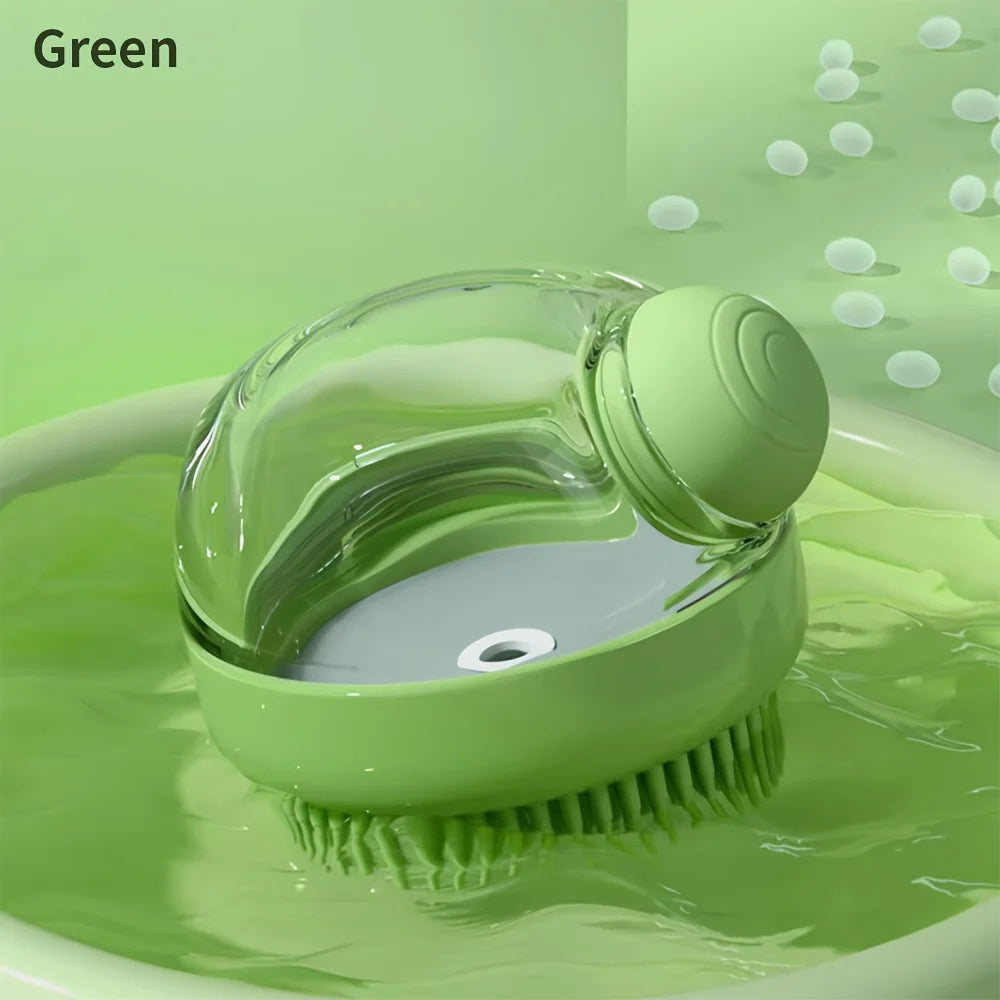 Cepillo de baño para perros con dispensador de jabón de silicona - Masaje y aseo | Accesorios para mascotas