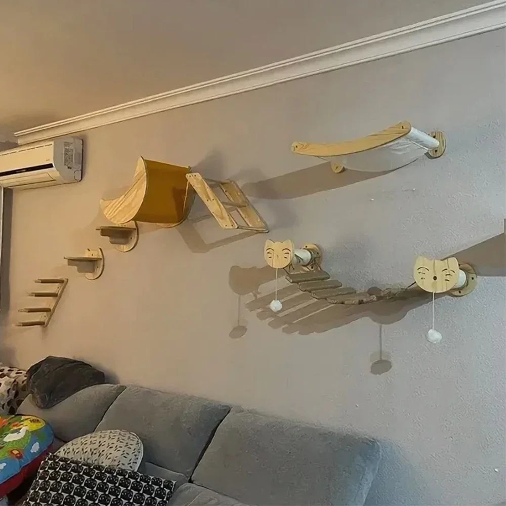 Arbre à Chat Mural avec Griffoir Sisal & Hamac