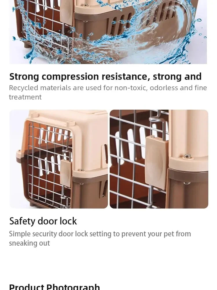 Cage Transport Chat Chien Portable Toit Articulé - Voyage Avion Voiture | AccessoiresAnimals