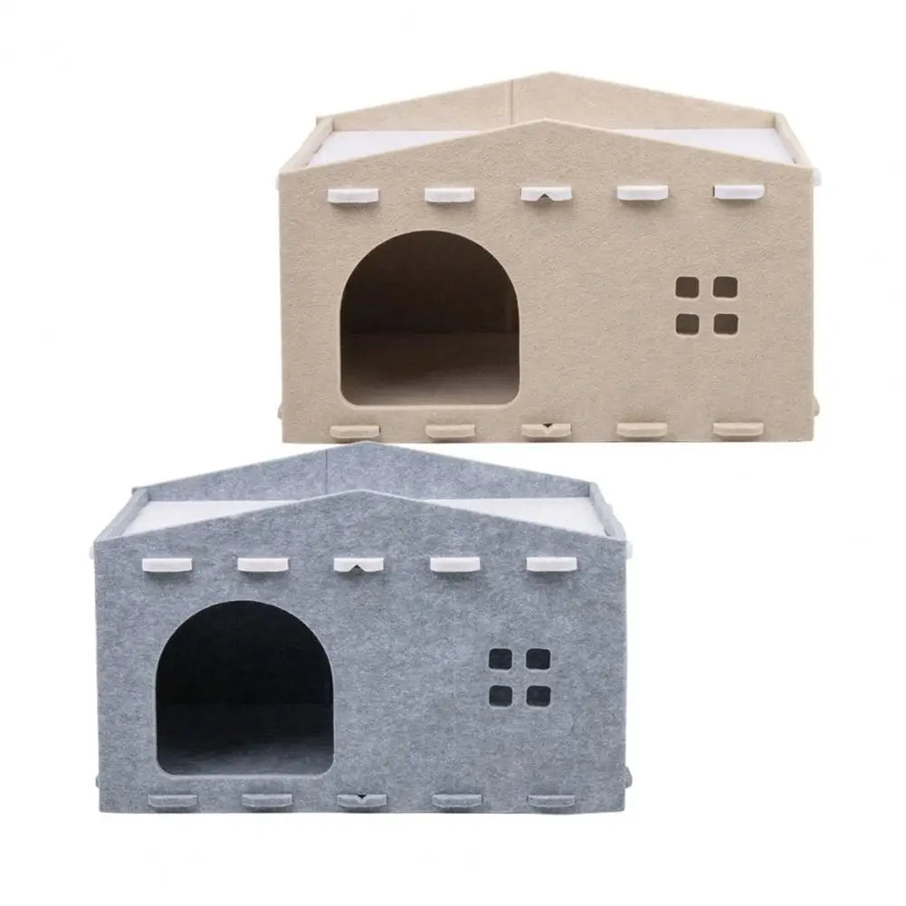 Niche Chat Feutre Grotte Nid - Maison Cachette Cube 2-en-1 Griffoir | AccessoiresAnimals