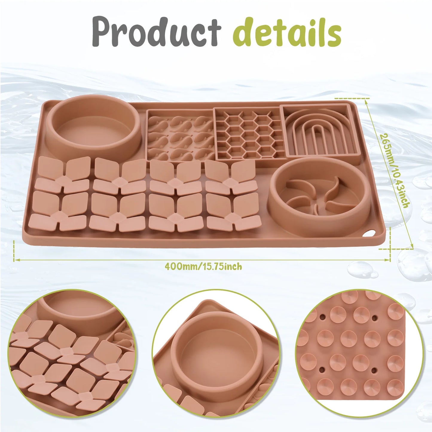 Alfombrilla de silicona anti-tragos para lamer perros - Juguete rompecabezas con ventosa - Accesorios para mascotas