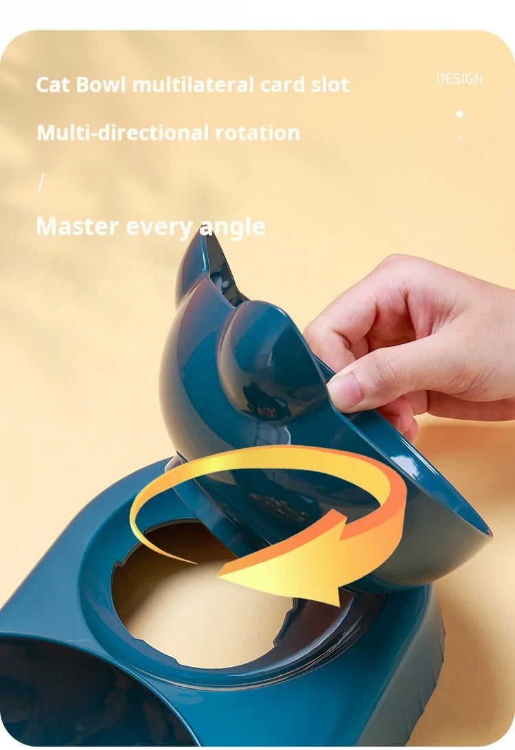 Gamelle Surélevée Chat 3 en 1 avec Distributeur d'Eau - Protection Cervicale