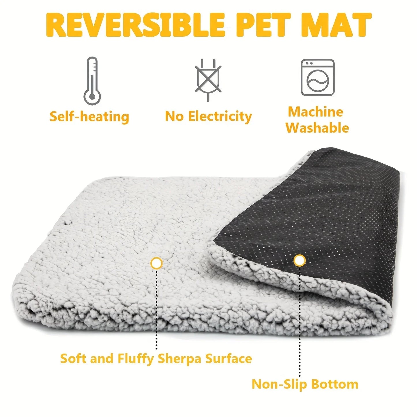 Couverture Auto-Chauffante Chat Chien - Tapis Thermique Réfléchissant Lavable